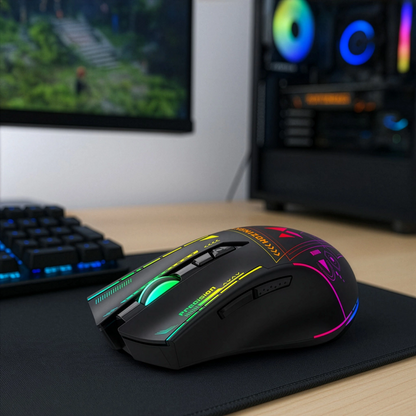 Ασύρματο Gaming Ποντίκι WZK WMGB-3200, 3200DPI, RGB, Μαύρο