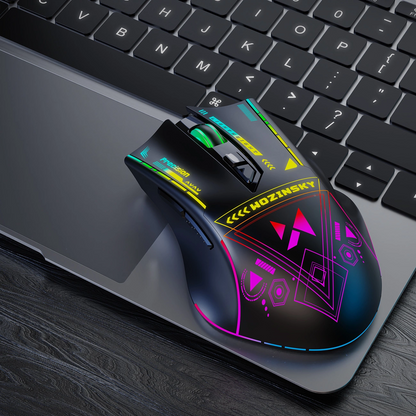 Ασύρματο Gaming Ποντίκι WZK WMGB-3200, 3200DPI, RGB, Μαύρο