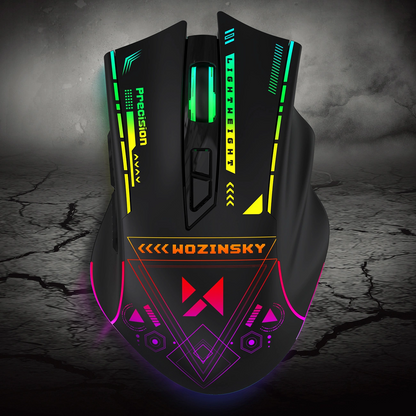 Ασύρματο Gaming Ποντίκι WZK WMGB-3200, 3200DPI, RGB, Μαύρο