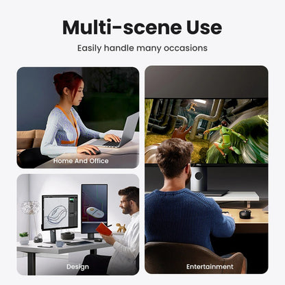 Mouse Wired USB UGREEN MU007, 1200DPI, 1.5m, Μαύρο