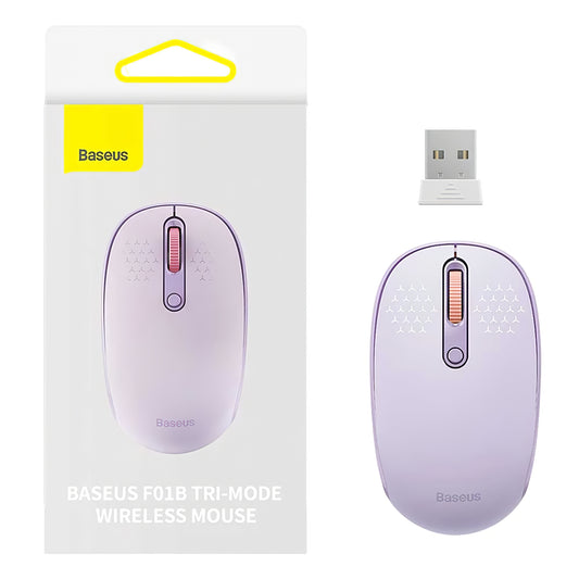 Ασύρματο Ποντίκι Baseus F01B Tri-Mode, 1600DPI, BT / Wi-Fi, Μωβ B01055503513-00
