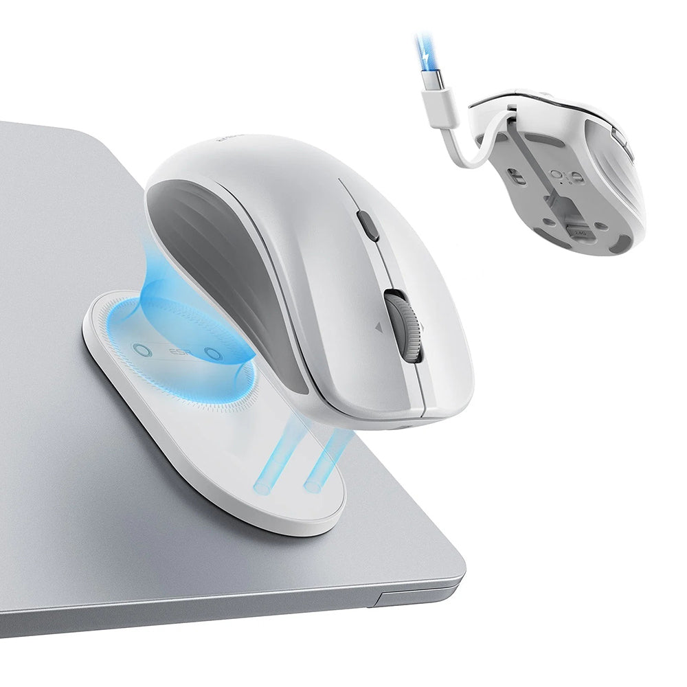 Ασύρματο Ποντίκι ESR MagMouse, 800DPI - 4800DPI, BT / Wi-Fi, Λευκό