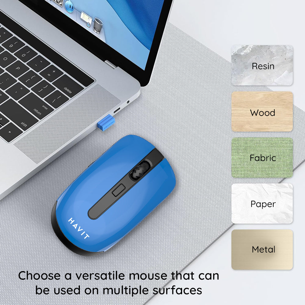 Mouse Wireless HAVIT MS989GT, 800DPI - 1600DPI, Μαύρο Μπλε