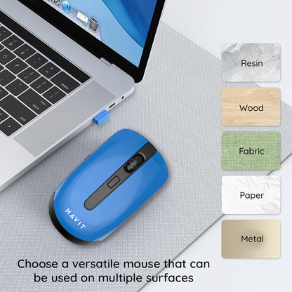 Mouse Wireless HAVIT MS989GT, 800DPI - 1600DPI, Μαύρο Μπλε