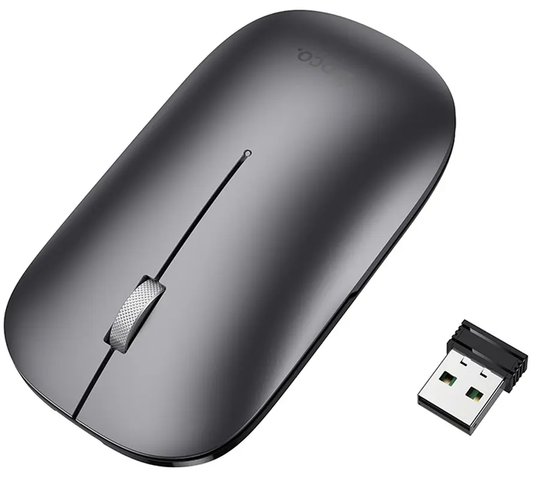 Wireless Mouse HOCO GM43, 1600DPI, BT / Wi-Fi, Gray