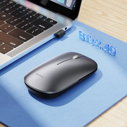 Wireless Mouse HOCO GM43, 1600DPI, BT / Wi-Fi, Gray