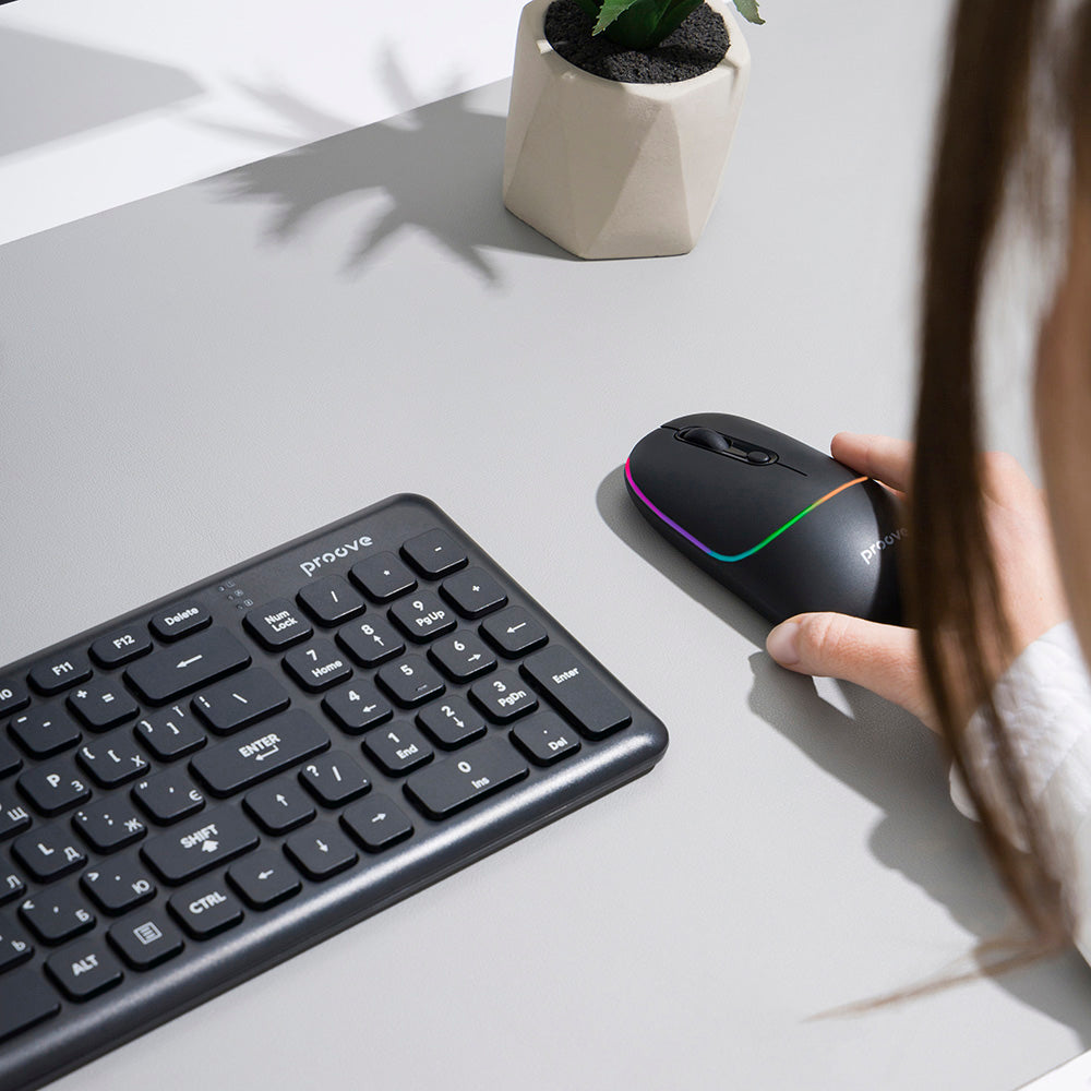 Mouse Wireless Proove Blink, RGB, 800DPI - 1600DPI, BT / Wi-Fi, Μαύρο WMBL00002001