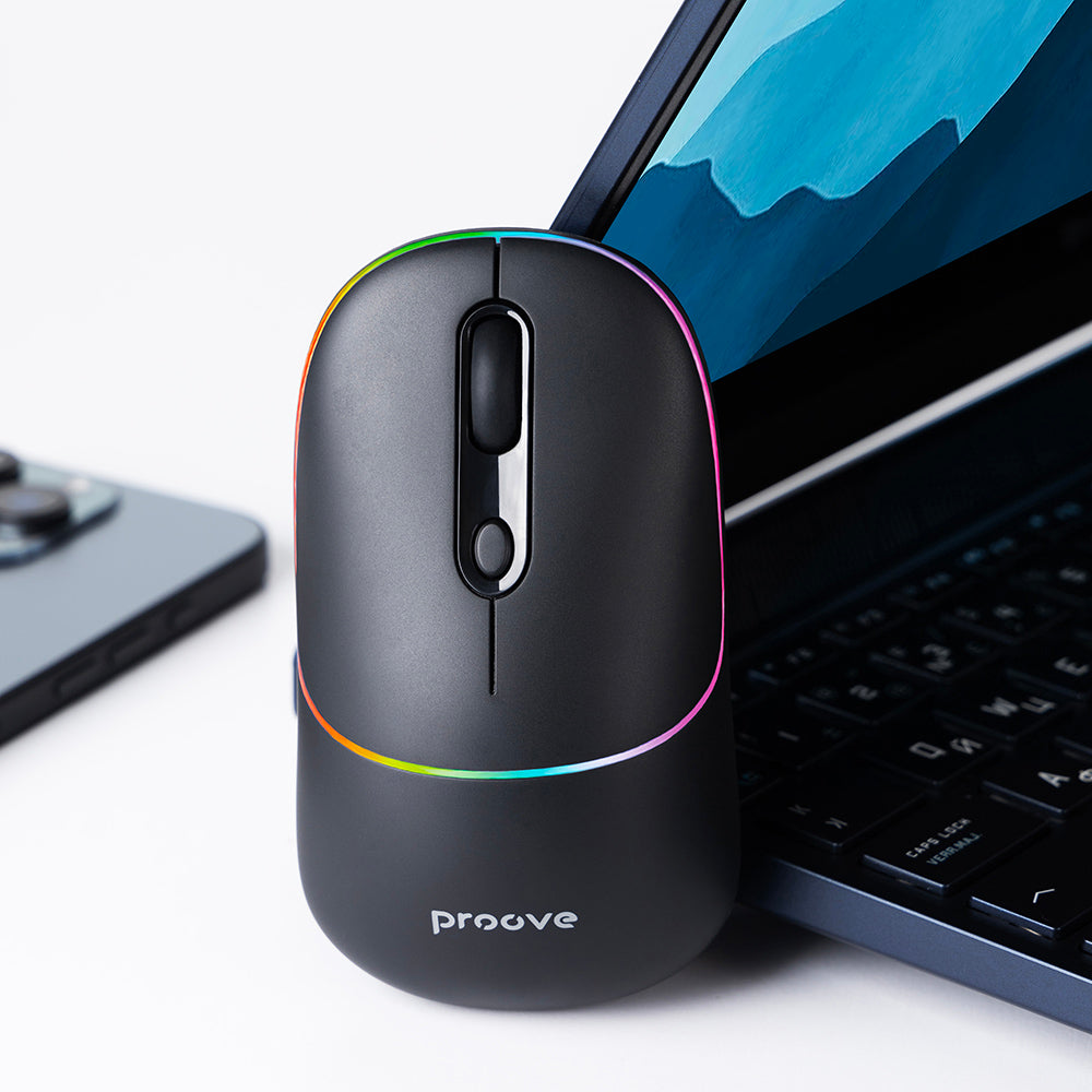 Mouse Wireless Proove Blink, RGB, 800DPI - 1600DPI, BT / Wi-Fi, Μαύρο WMBL00002001