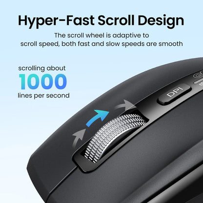 UGREEN M751 Wireless Mouse, 5000DPI, BT / Wi-Fi, Black