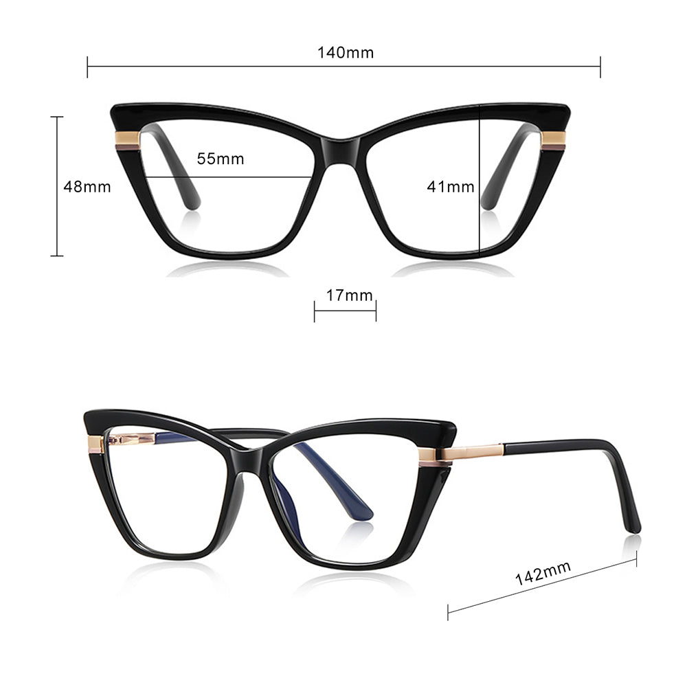 Women's Computer Glasses Techsuit 2271, Anti-Blue Light, Black