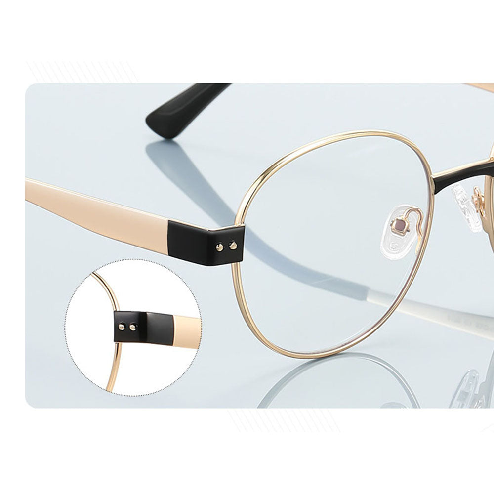 Techsuit 3175 Women's Computer Glasses, Anti-Blue Light, Gold Print