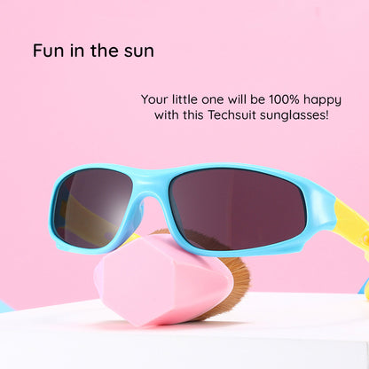Techsuit 816-C5 Kids' Sport Sunglasses, Polarized, Blue Yellow