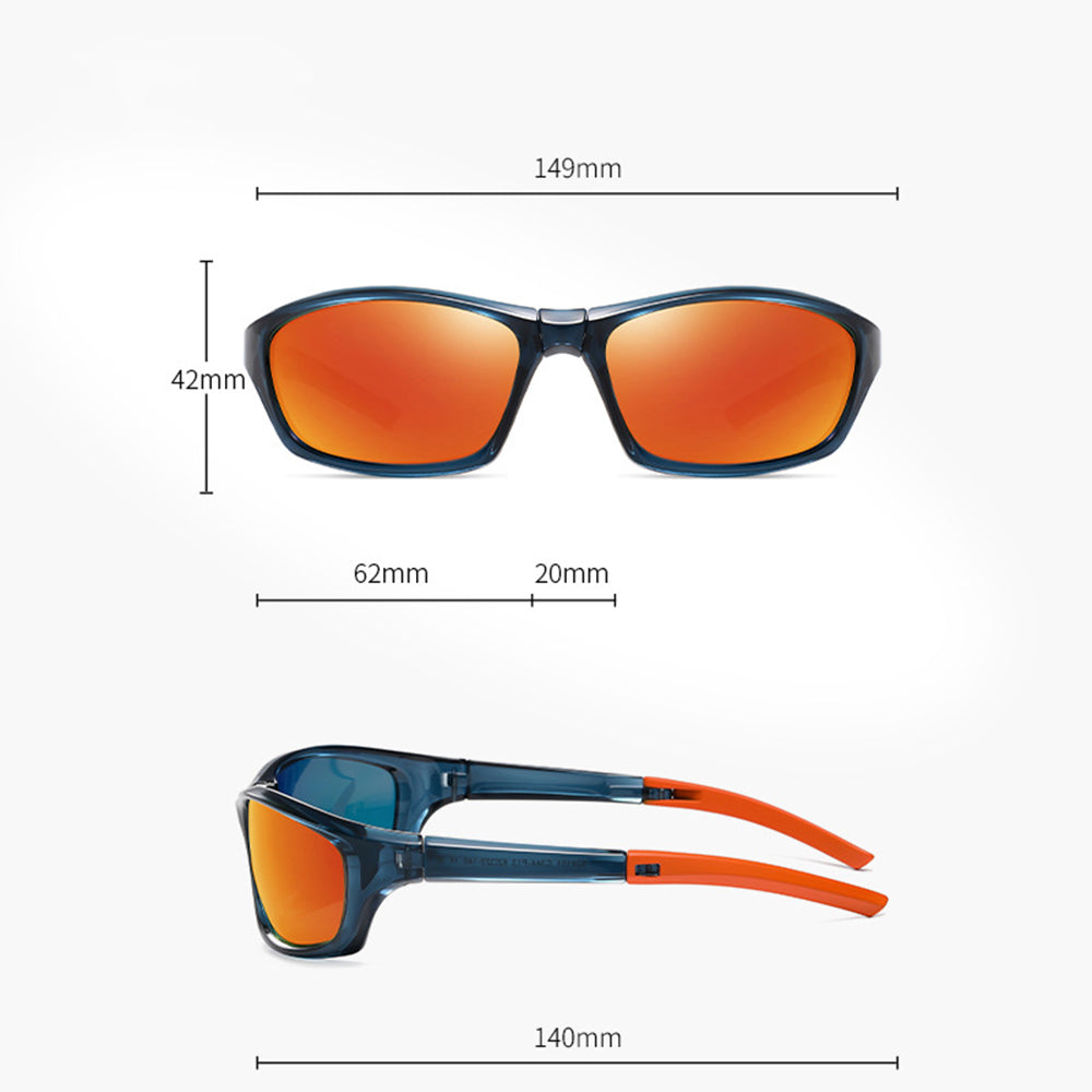 Unisex Techsuit 24101 Cycling Glasses, Polarized, Black