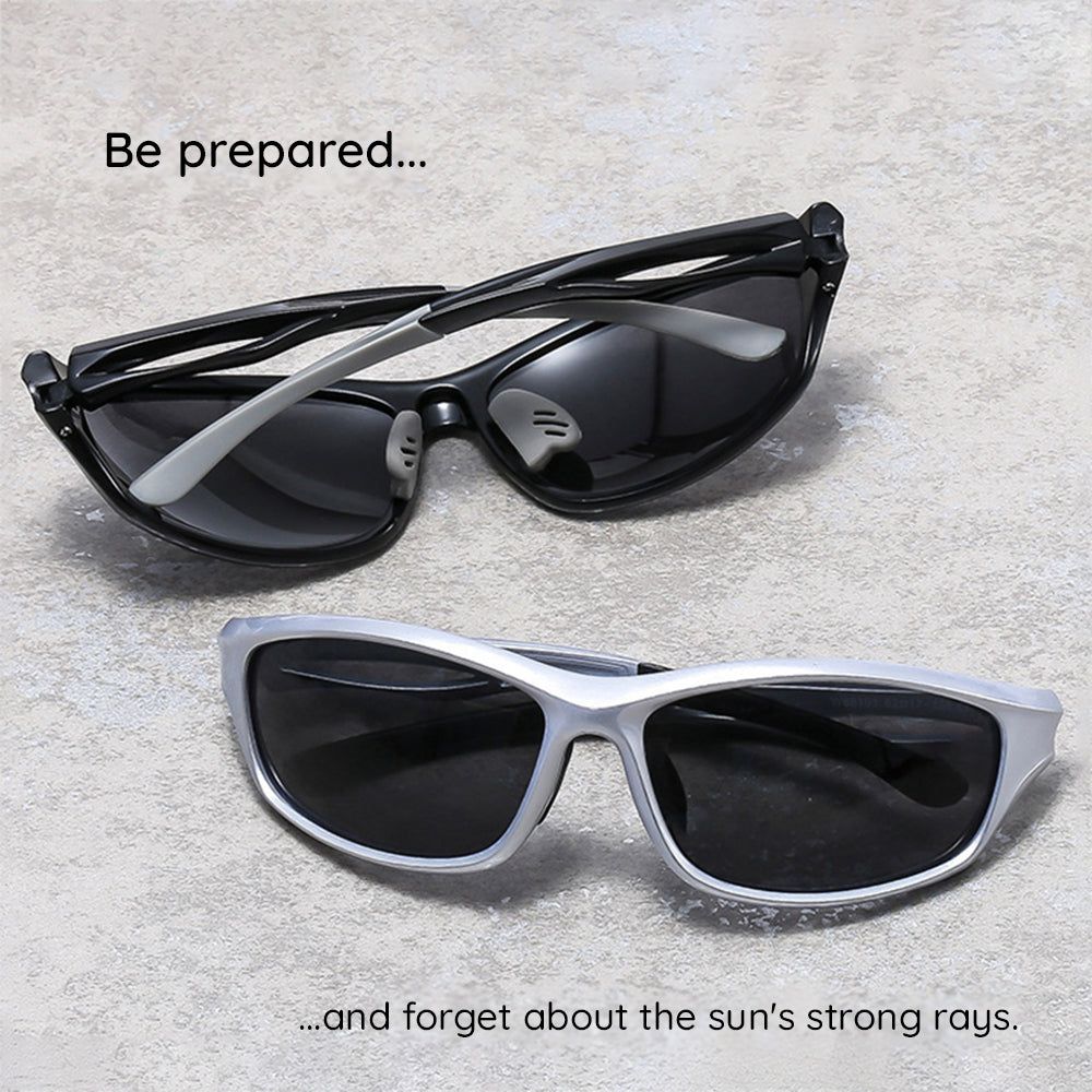 Unisex Cycling Glasses Techsuit 9309, Polarized, Silver Gray