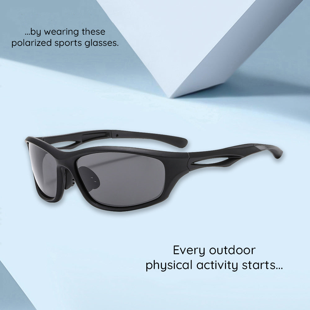 Unisex Cycling Glasses Techsuit 9309, Polarized, Black Yellow