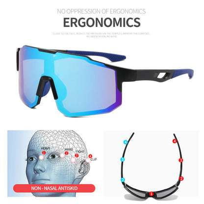 Unisex Techsuit 9337 Cycling Glasses, UV Protection, Black Silver