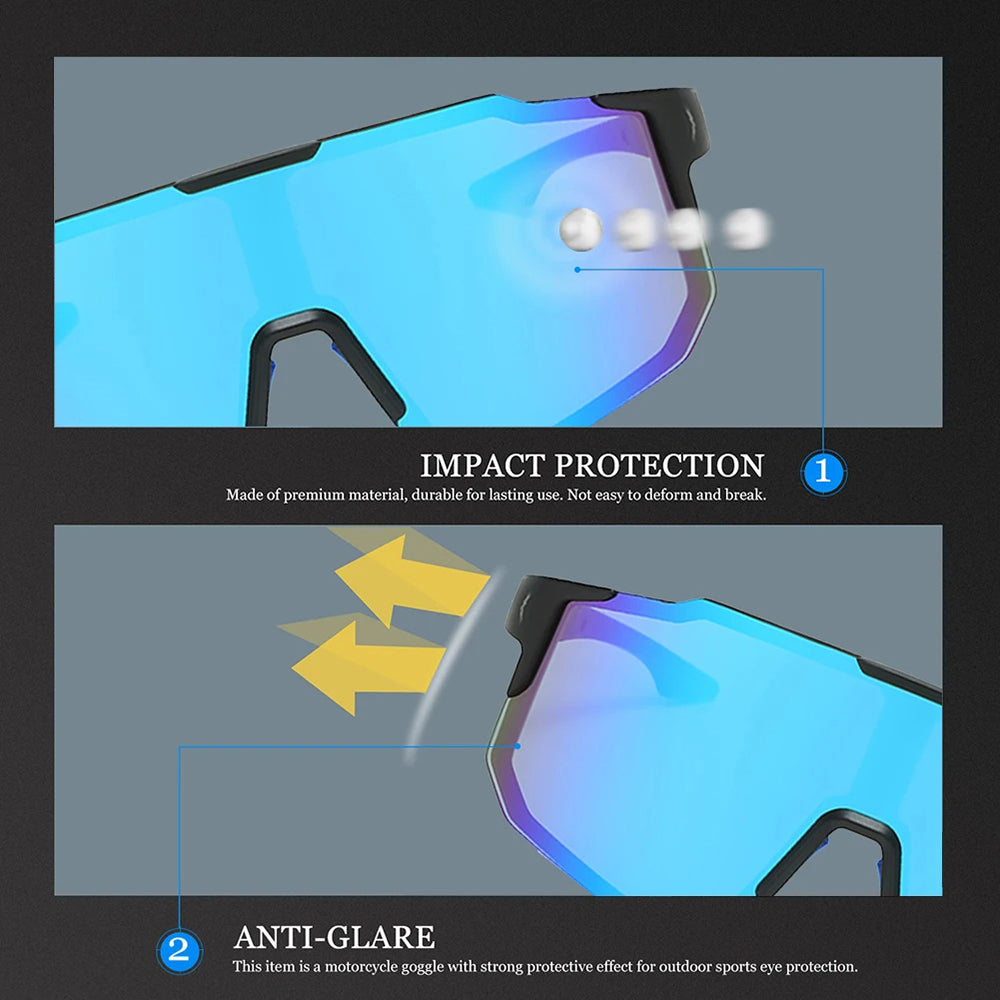 Unisex Techsuit 9337 Cycling Glasses, UV Protection, Black Silver
