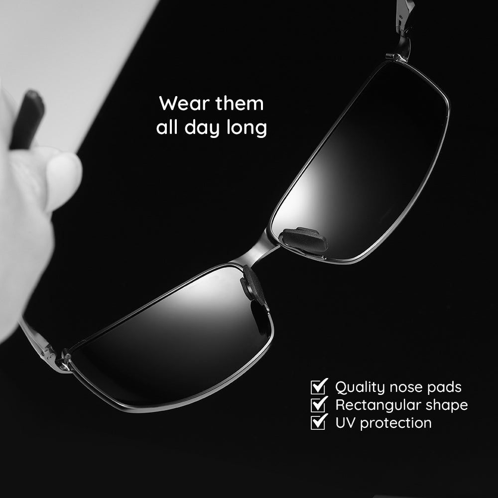 Men's Techsuit 559 Sunglasses, Polarized, UV Protection, Black Silver