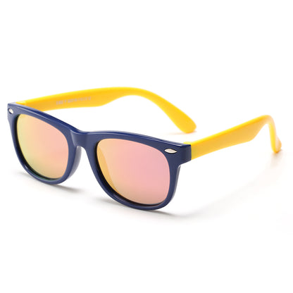 Techsuit D802 Kids Sunglasses, Polarized, UV Protection, Navy Yellow