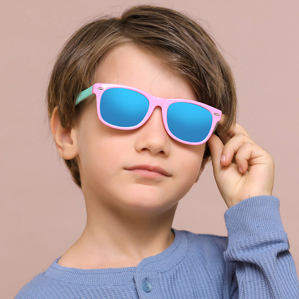 Techsuit D802 Kids Sunglasses, Polarized, UV Protection, Navy Yellow