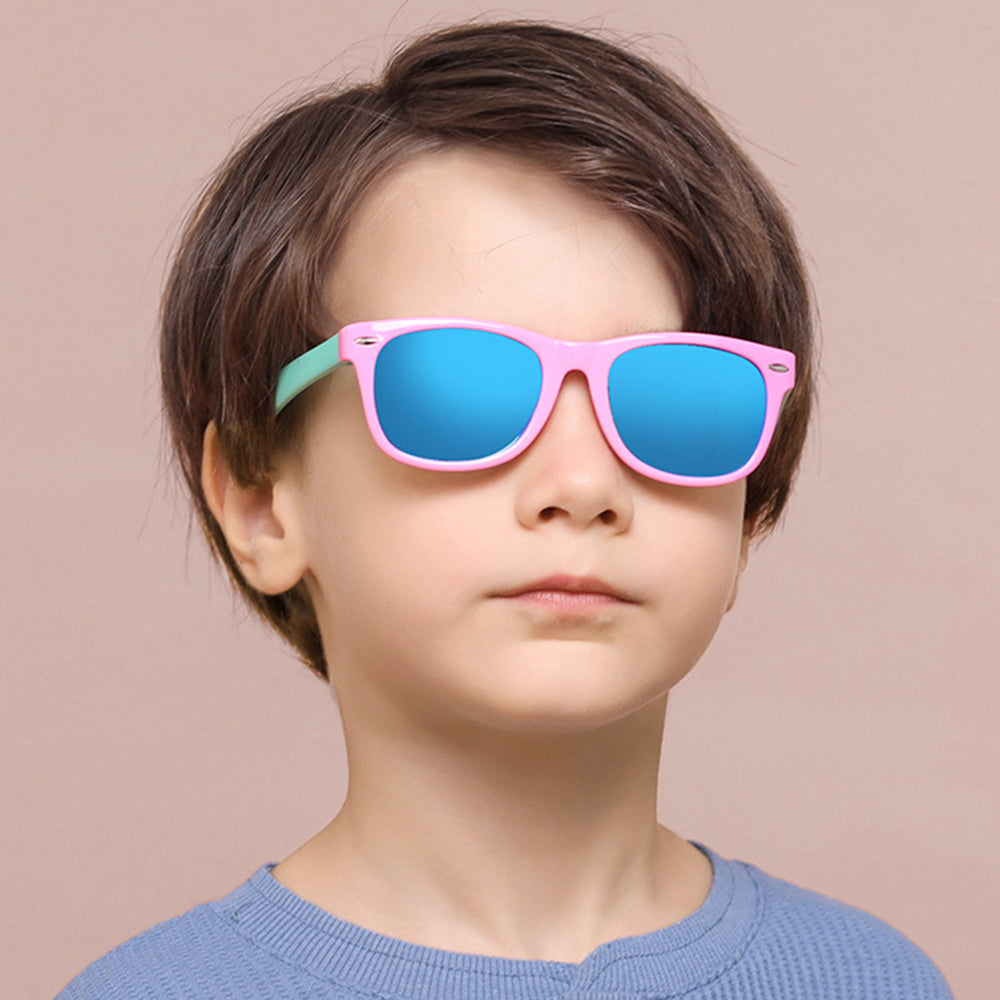 Techsuit D802 Kids Sunglasses, Polarized, UV Protection, Navy Yellow