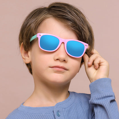 Techsuit D802 Kids' Sunglasses, Polarized, UV Protection, Orange