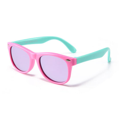 Techsuit D802 Kids Sunglasses, Polarized, UV Protection, Pink Green