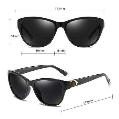 Techsuit A572 Women's Sunglasses, Polarized, UV Protection, Black Gray