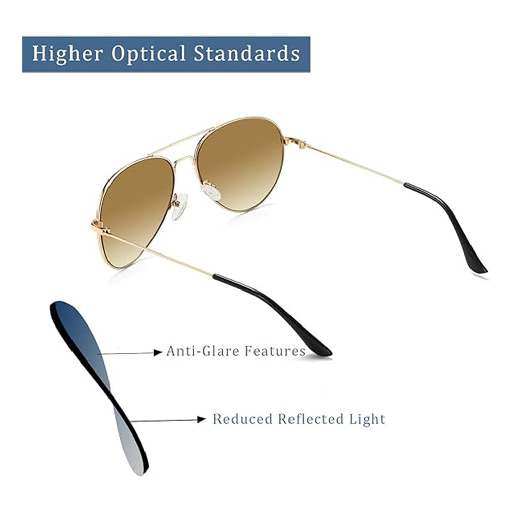 Unisex Techsuit 3025 Sunglasses, UV Protection, Gold Brown