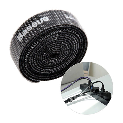 Διοργανωτής Καλωδίων Baseus Circle, Velcro, 1m, Μαύρος ACMGT-E01
