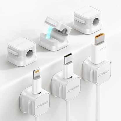 Joyroom JR-ZS368 Cable Organizer, Set of 6 Pieces, White