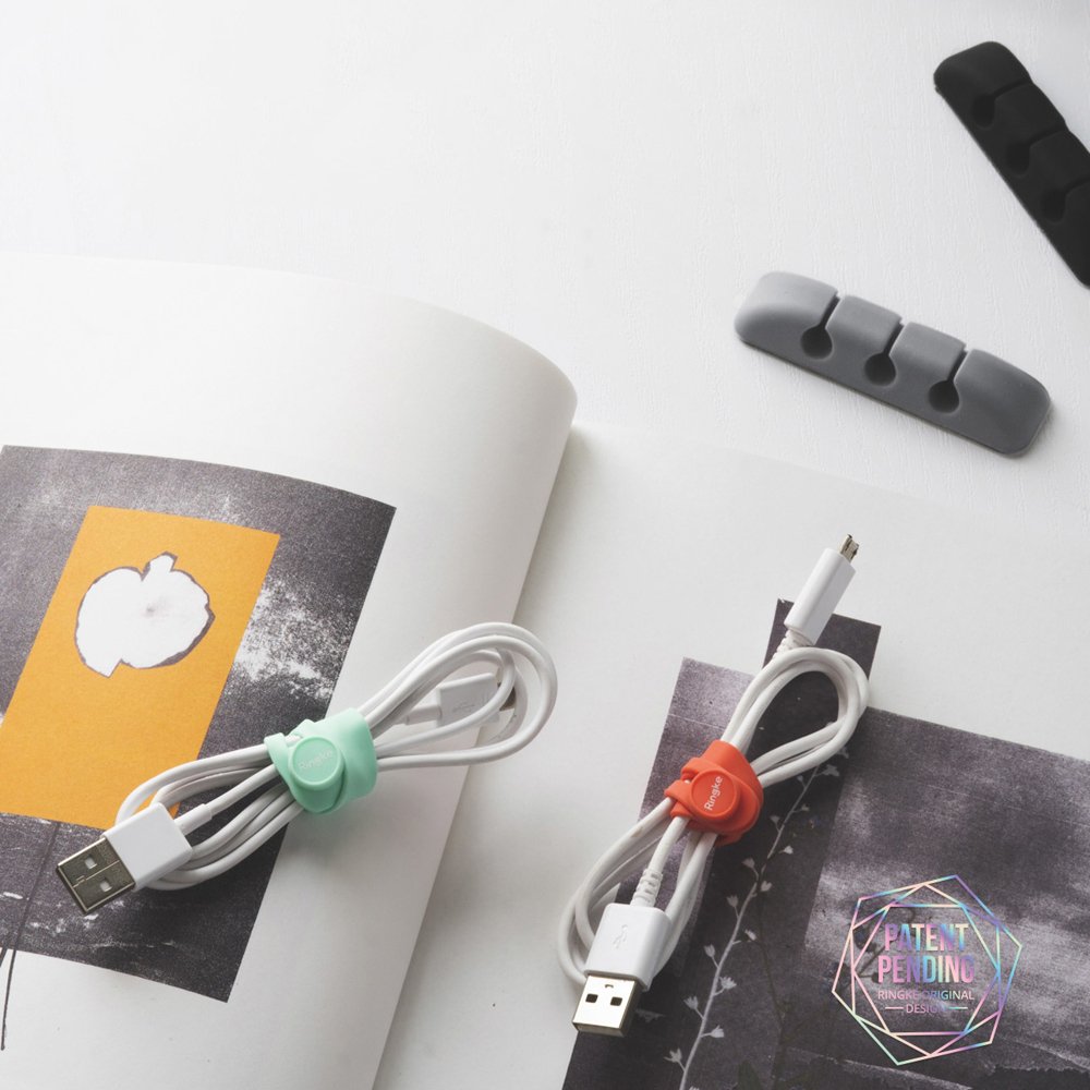 Οργανωτής Καλωδίων Ringke, Σετ 4 τεμαχίων, Μαύρο