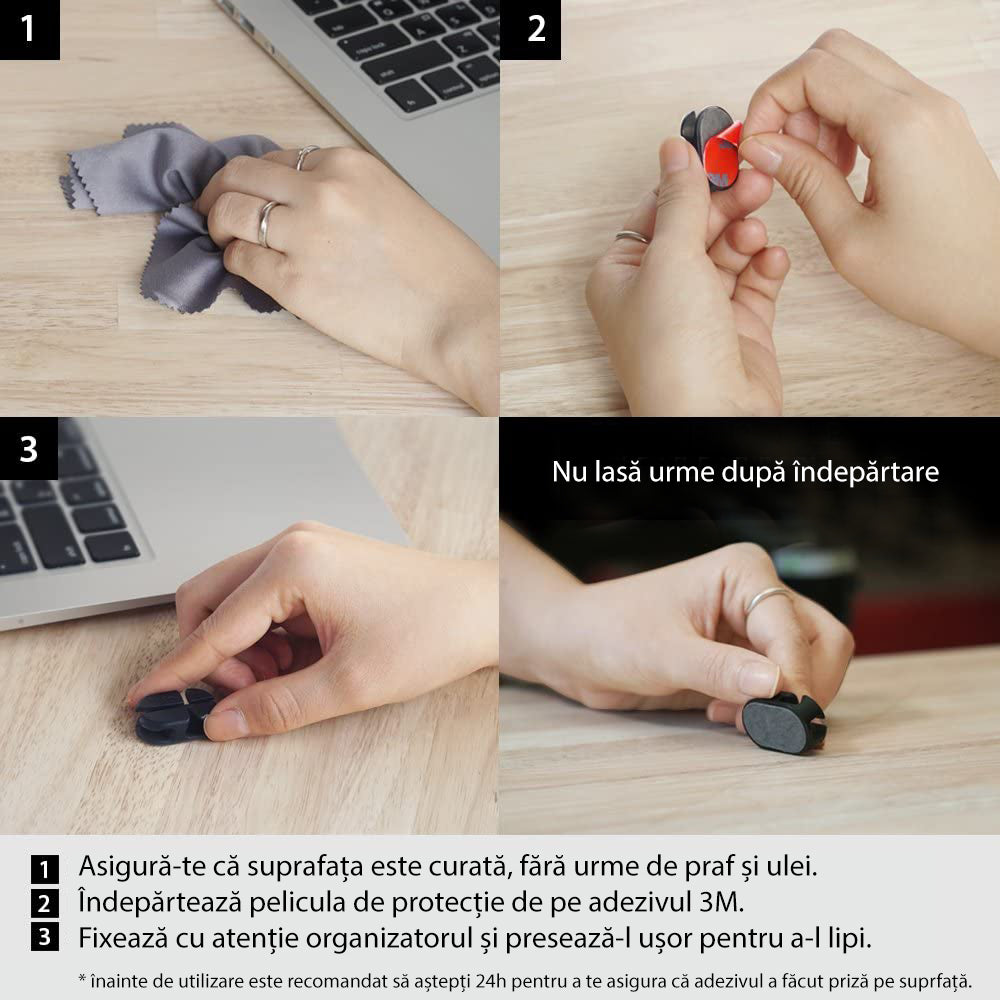 Οργανωτής Καλωδίων Ringke, Σετ 6 τεμαχίων, Μαύρο