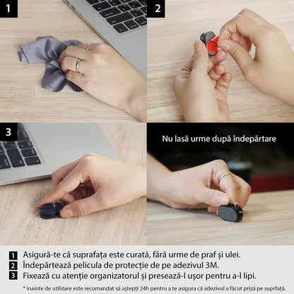 Οργανωτής Καλωδίων Ringke, Σετ 6 τεμαχίων, Μαύρο