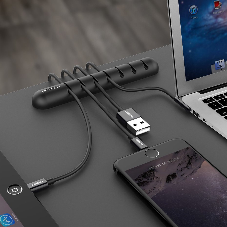 Διοργανωτής Καλωδίων UGREEN, Σετ 2 τεμαχίων, Μαύρο