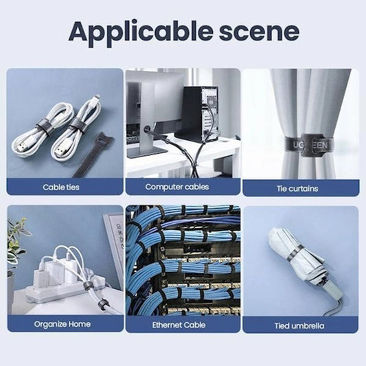 Οργανωτής Καλωδίων UGREEN LP401, Velcro, Σετ 3 Τεμαχίων, Μαύρο