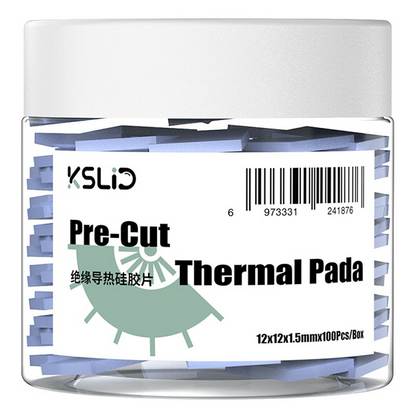 Θερμοαγώγιμο Pad KSLid P100, 12mm x 12mm x 1.5mm, Σετ 100 τεμάχια
