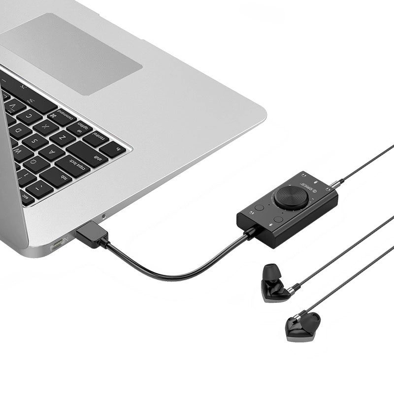 Εξωτερική κάρτα ήχου USB Orico SC2, 3 x Jack 3.5mm, Μαύρη