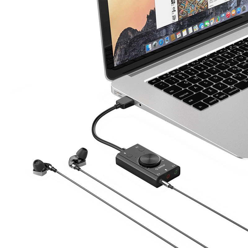Εξωτερική κάρτα ήχου USB Orico SC2, 3 x Jack 3.5mm, Μαύρη