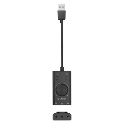 Εξωτερική κάρτα ήχου USB Orico SC2, 3 x Jack 3.5mm, Μαύρη