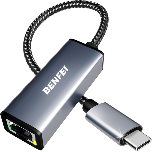 Κάρτα Δικτύου Benfei, RJ45, USB-C, Γκρι