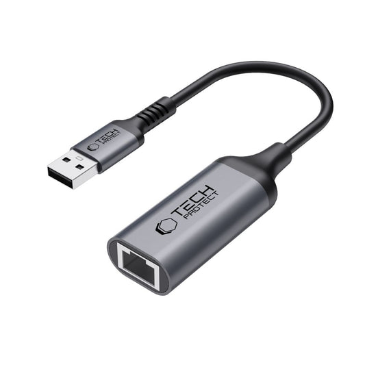 Tech-Protect Ultraboost Network Card, RJ45, USB 3.0, Black