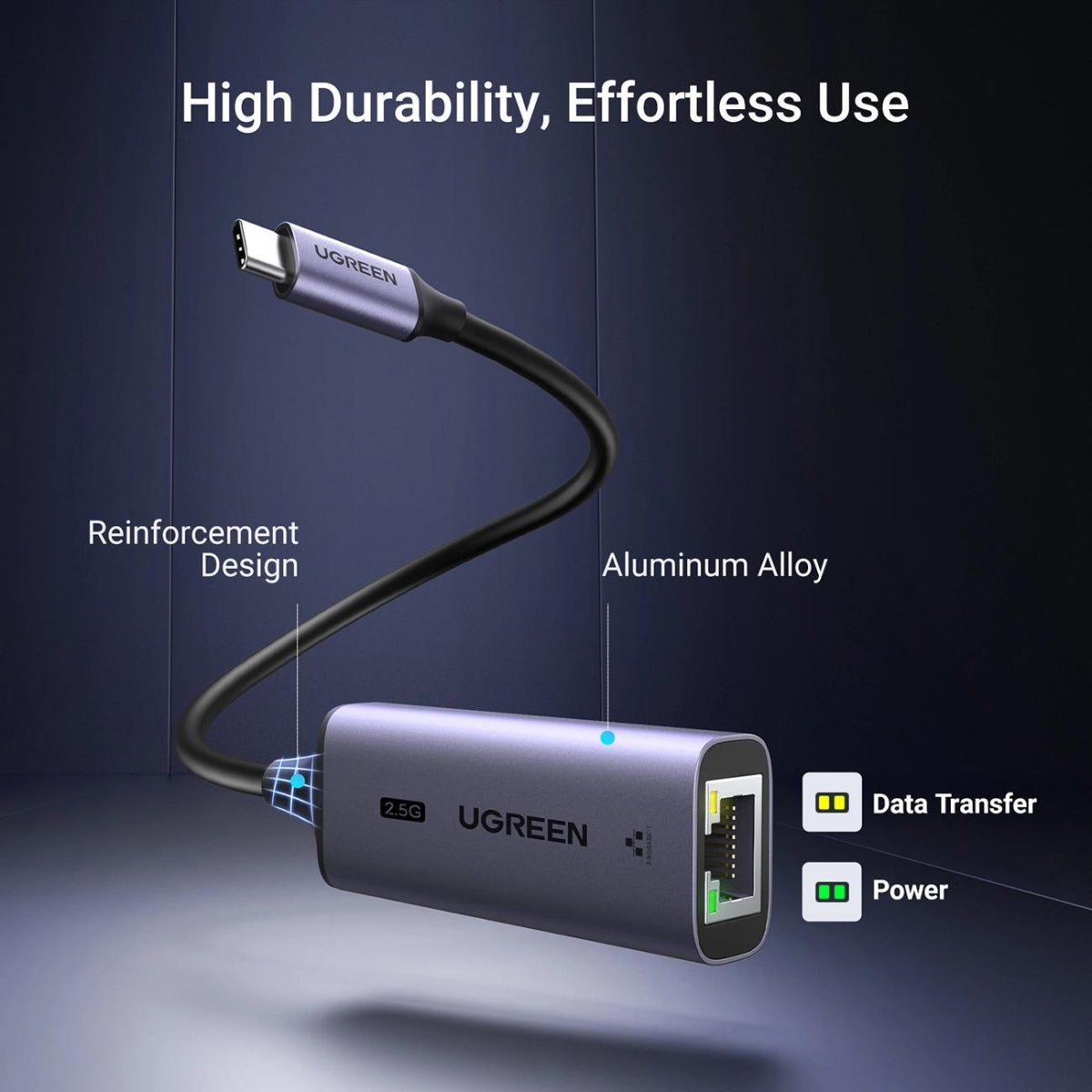 Κάρτα Δικτύου UGREEN CM648, RJ45, USB, Γκρι
