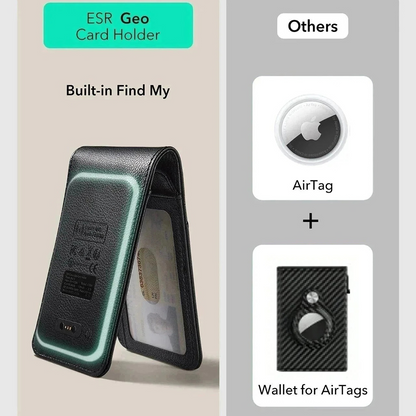 Πορτοφόλι ESR Classic Geo Carbon με λειτουργία Find My και προστασία RFID, Μαύρο, Επανασφραγισμένο