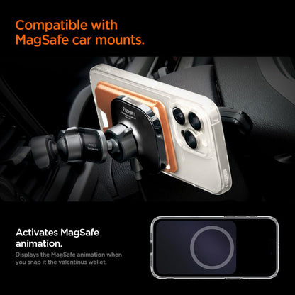 Πορτοφόλι MagSafe, Spigen, Valentinus MagFit+, Πορτοκαλί AFA11340
