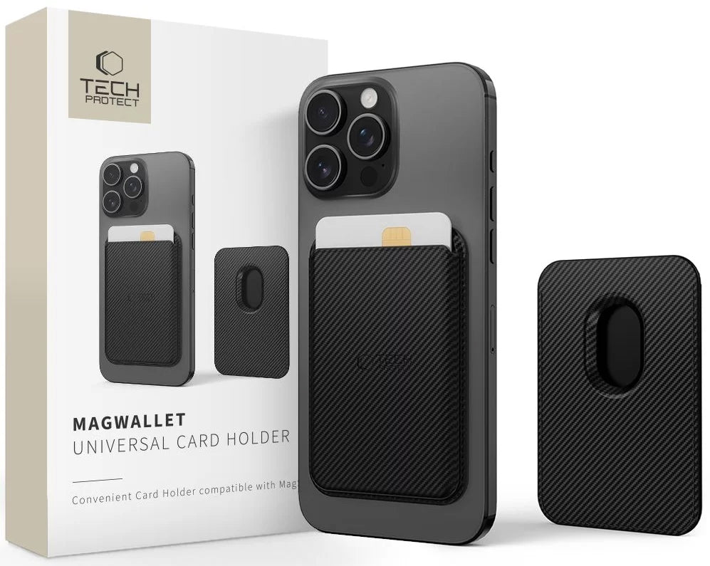 Πορτοφόλι MagSafe, Tech-Protect, Magwallet Carbon, Μαύρο