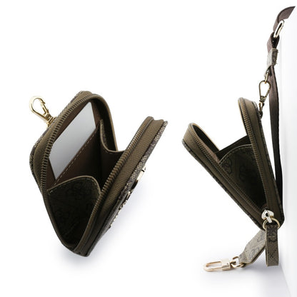 Πορτοφόλι και Λουράκι Τηλεφώνου Guess 4G Metal Logo, Καφέ