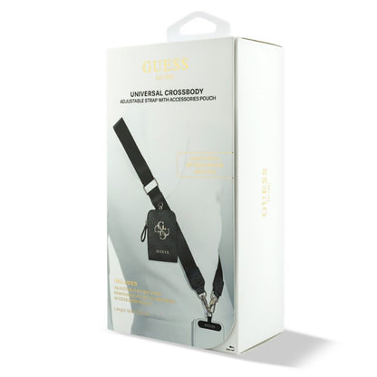 Πορτοφόλι και Λουράκι Τηλεφώνου Guess 4G Metal Logo, Μαύρο
