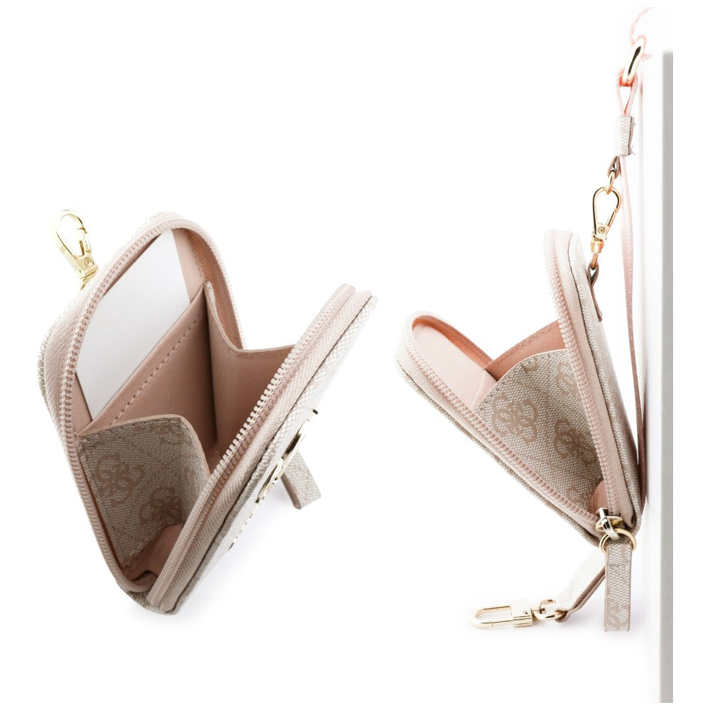 Πορτοφόλι και Λουράκι Τηλεφώνου Guess 4G Metal Logo, Ροζ