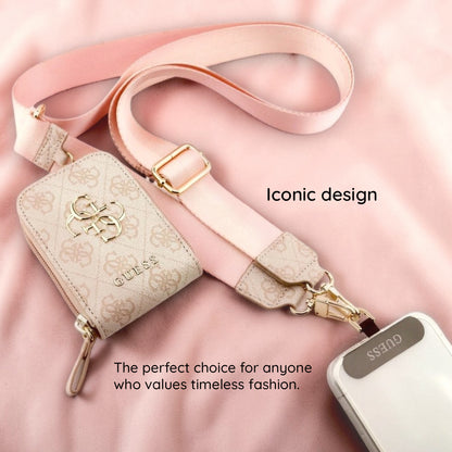Πορτοφόλι και Λουράκι Τηλεφώνου Guess 4G Metal Logo, Ροζ